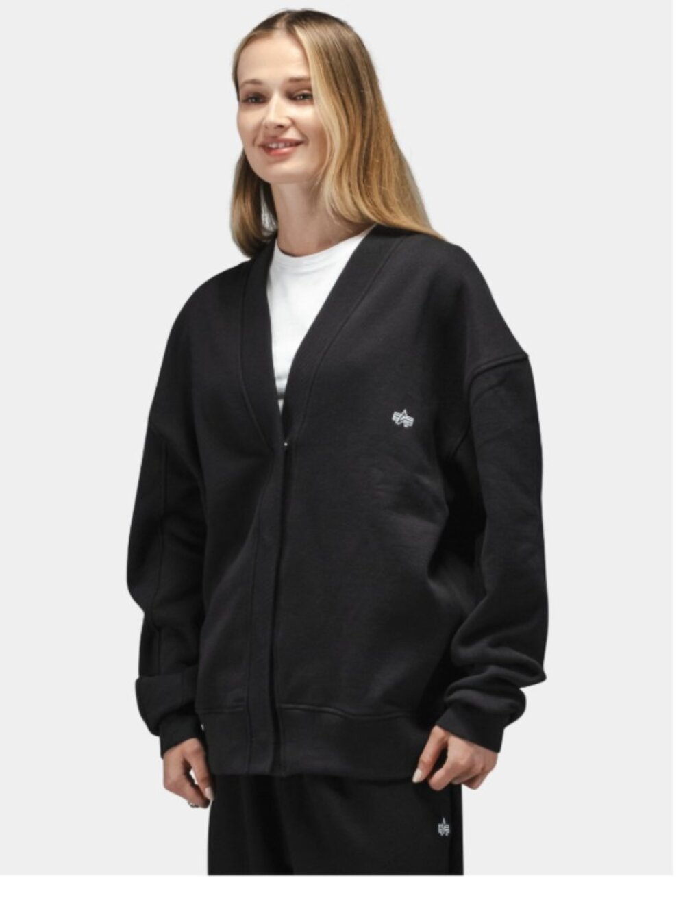 NWT Alpha Industries Essential Cardigan In Black